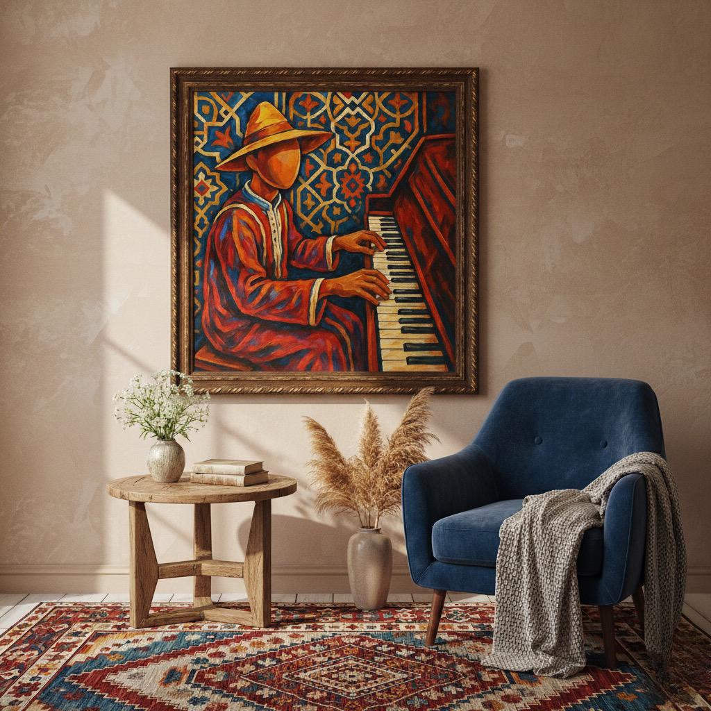 Moroccan Jazz Pianist Art Print
