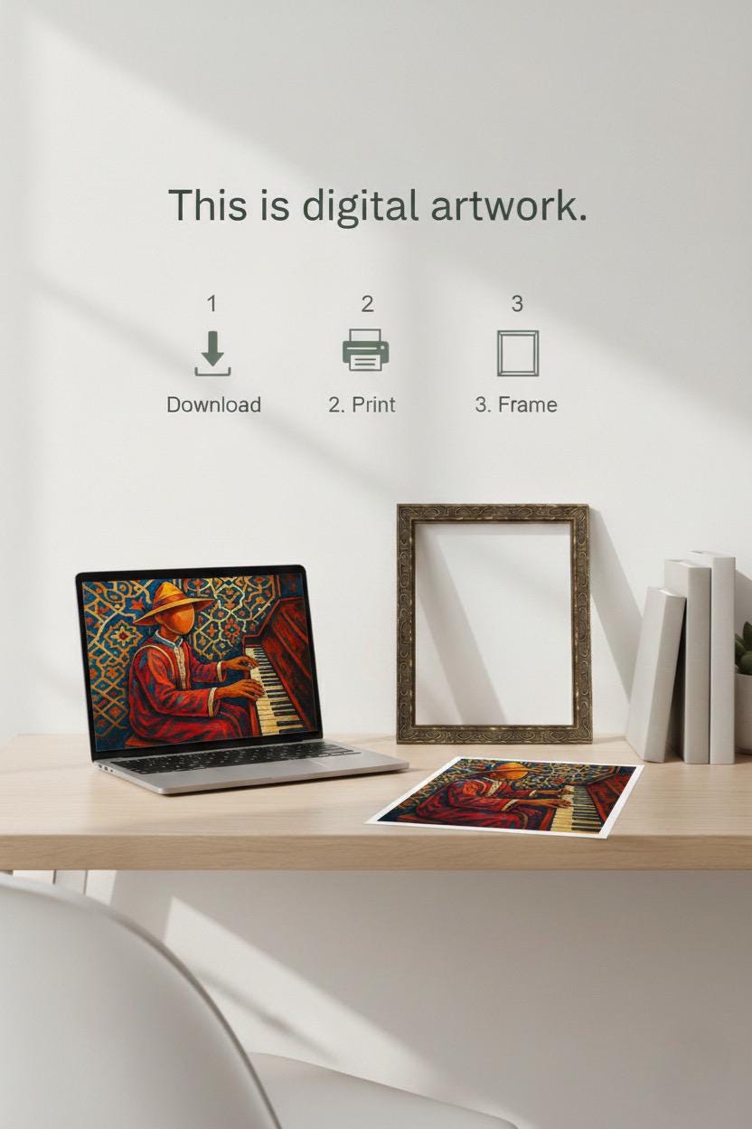 Moroccan Jazz Pianist Art Print